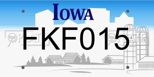 FKF015 Iowa License Plate