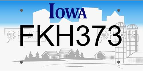 FKH373 Iowa License Plate