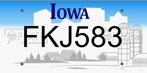 FKJ583 Iowa License Plate