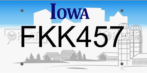 FKK457 Iowa License Plate