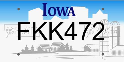 FKK472 Iowa License Plate