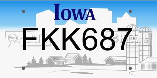 FKK687 Iowa License Plate