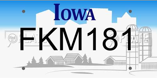 FKM181 Iowa License Plate