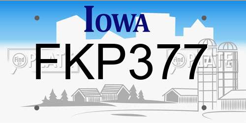 FKP377 Iowa License Plate