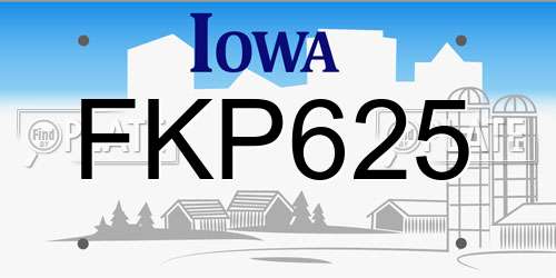 FKP625 Iowa License Plate