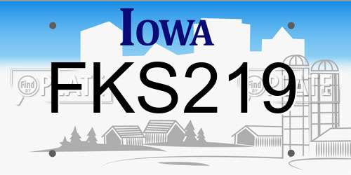 FKS219 Iowa License Plate