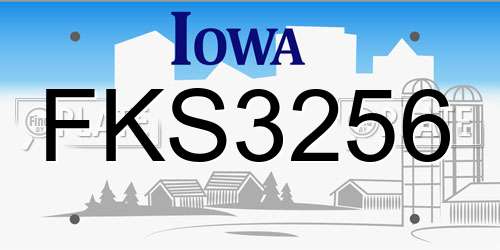 FKS3256 Iowa License Plate