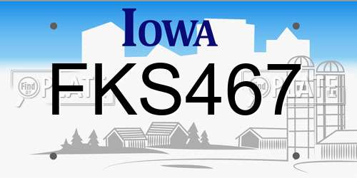 FKS467 Iowa License Plate