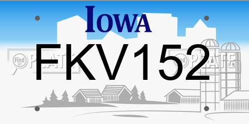 FKV152 Iowa License Plate