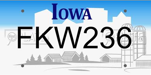 FKW236 Iowa License Plate
