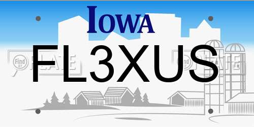 FL3XUS Iowa License Plate
