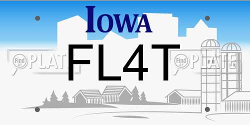 FL4T Iowa License Plate