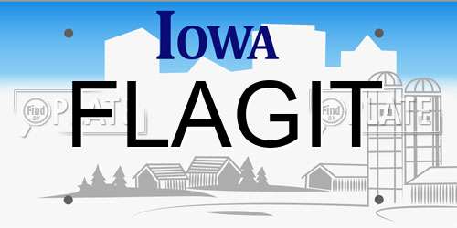 FLAGIT Iowa License Plate
