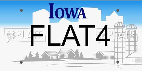 FLAT4 Iowa License Plate