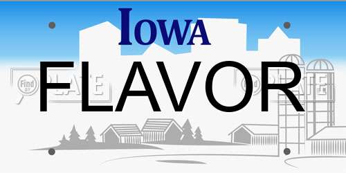 FLAVOR Iowa License Plate