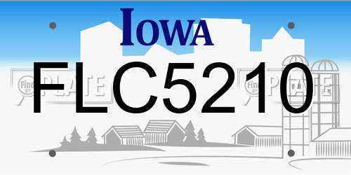 FLC5210 Iowa License Plate