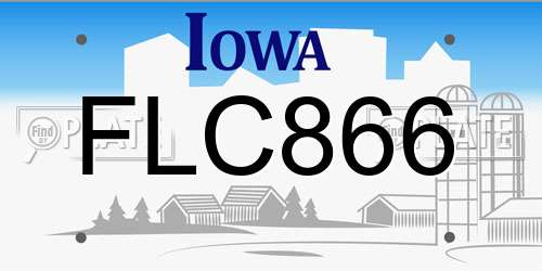 FLC866 Iowa License Plate