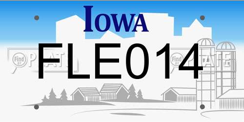 FLE014 Iowa License Plate
