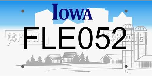 FLE052 Iowa License Plate