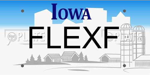 FLEXF Iowa License Plate