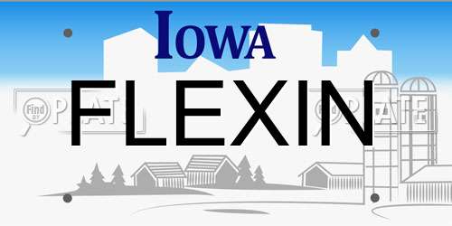 FLEXIN Iowa License Plate