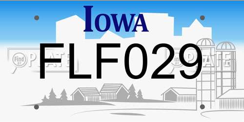 FLF029 Iowa License Plate