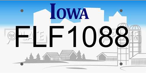 FLF1088 Iowa License Plate
