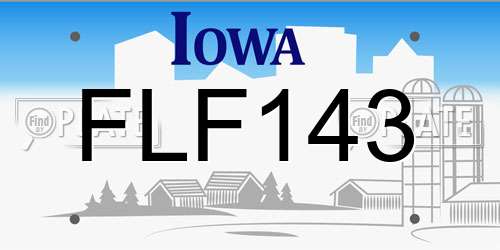 FLF143 Iowa License Plate