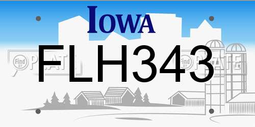 FLH343 Iowa License Plate