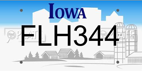 FLH344 Iowa License Plate