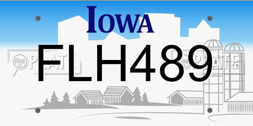 FLH489 Iowa License Plate