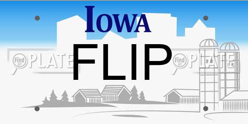 FLIP Iowa License Plate