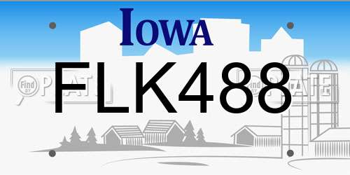 FLK488 Iowa License Plate