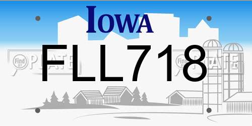 FLL718 Iowa License Plate