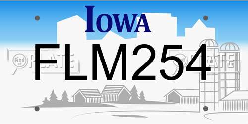 FLM254 Iowa License Plate