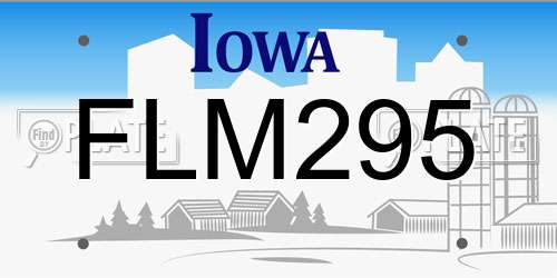 FLM295 Iowa License Plate