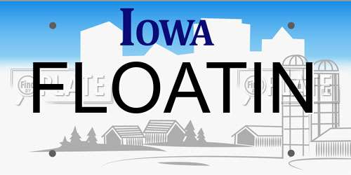 FLOATIN Iowa License Plate