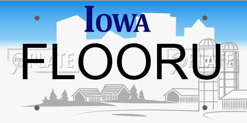 FLOORU Iowa License Plate