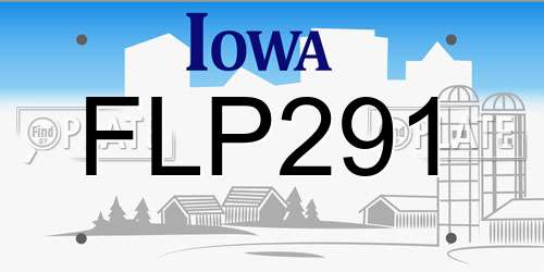FLP291 Iowa License Plate