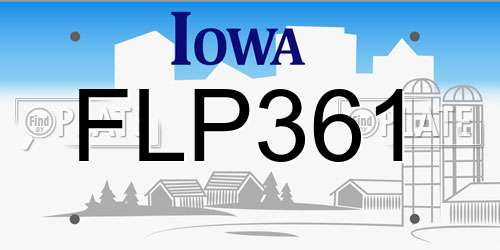 FLP361 Iowa License Plate