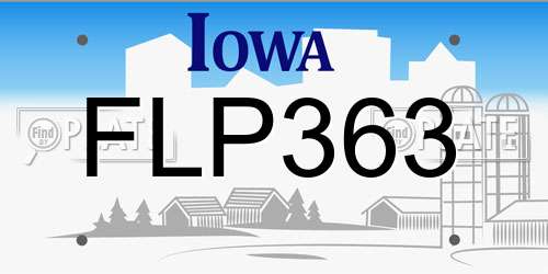 FLP363 Iowa License Plate