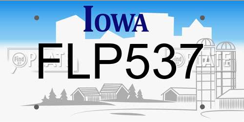 FLP537 Iowa License Plate