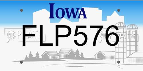 FLP576 Iowa License Plate
