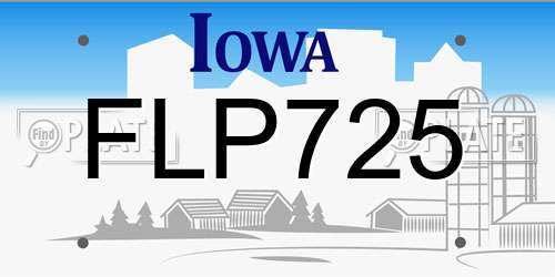 FLP725 Iowa License Plate