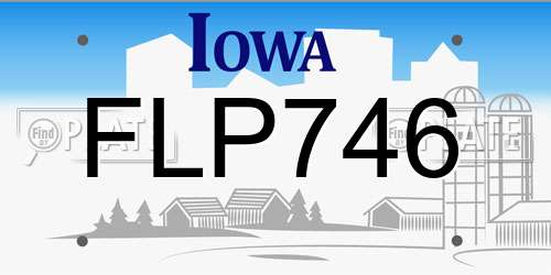 FLP746 Iowa License Plate