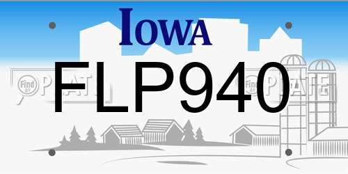 FLP940 Iowa License Plate