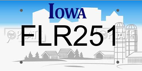 FLR251 Iowa License Plate