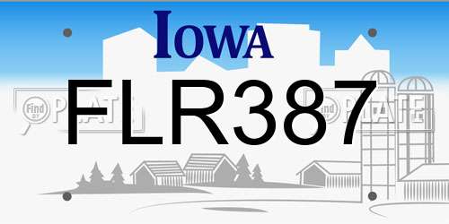 FLR387 Iowa License Plate