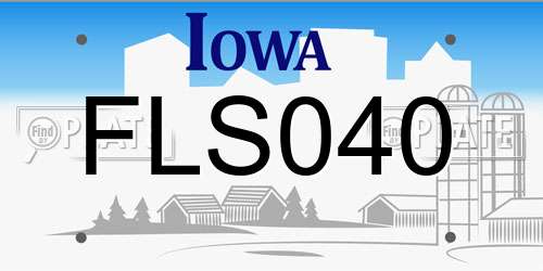 FLS040 Iowa License Plate