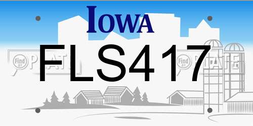 FLS417 Iowa License Plate